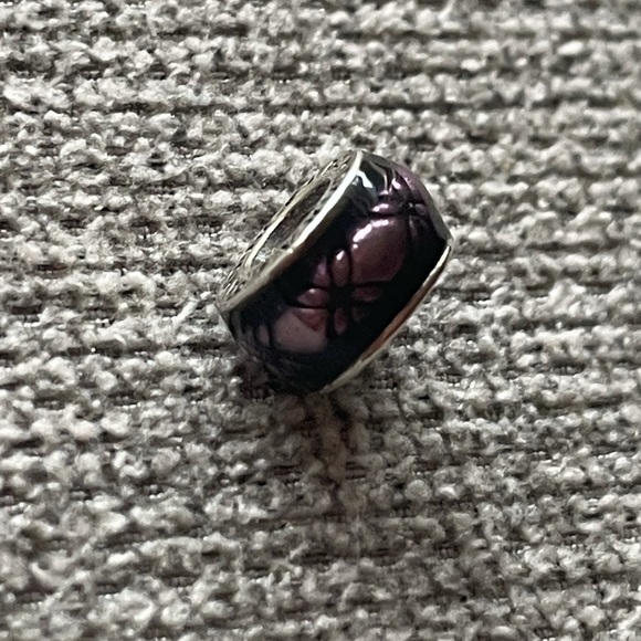 Pandora Retired Purple Abstract Spacer Charm - Picture 1 of 5